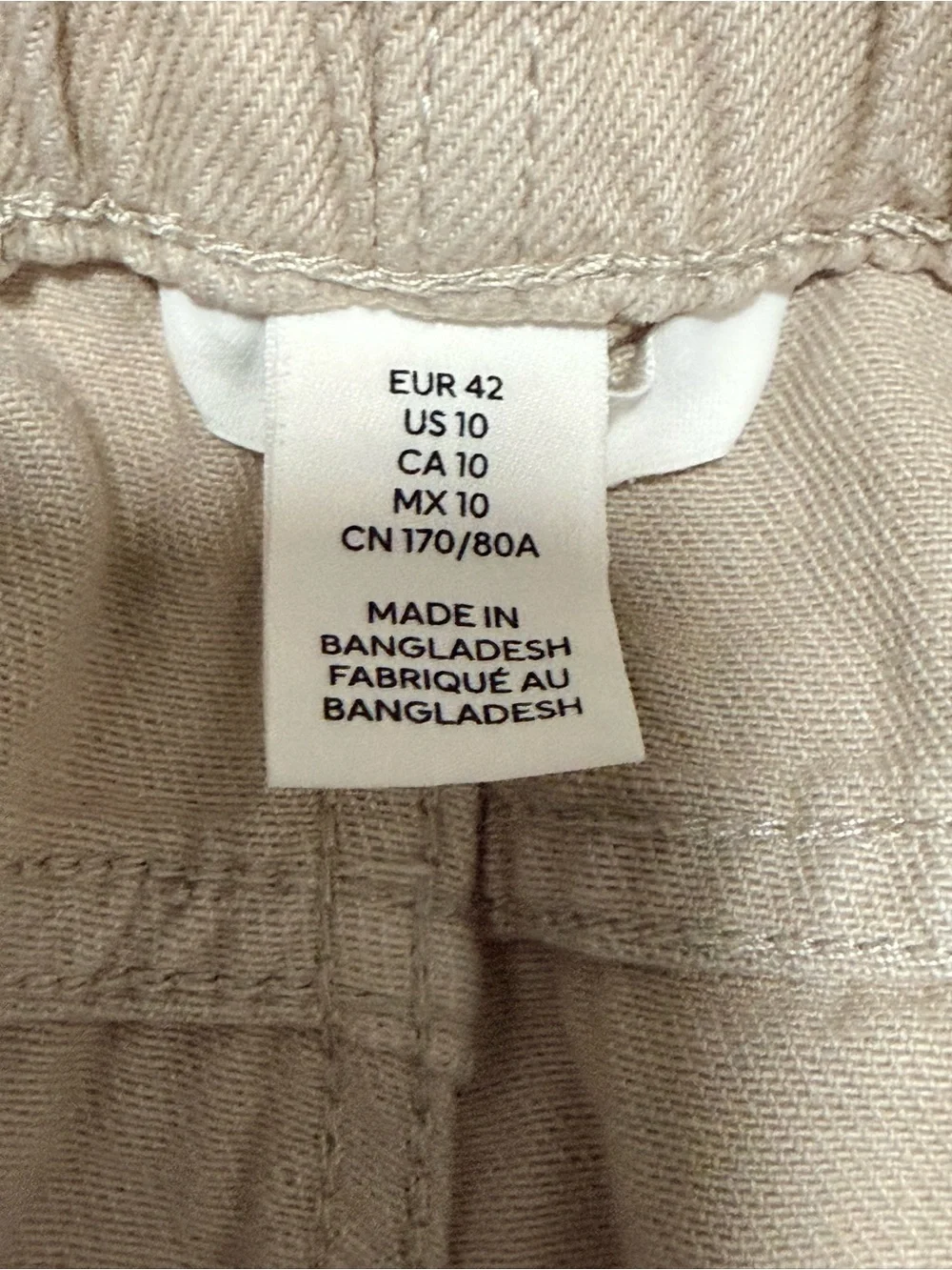 H&M Beige High-Rise Cropped Jeans